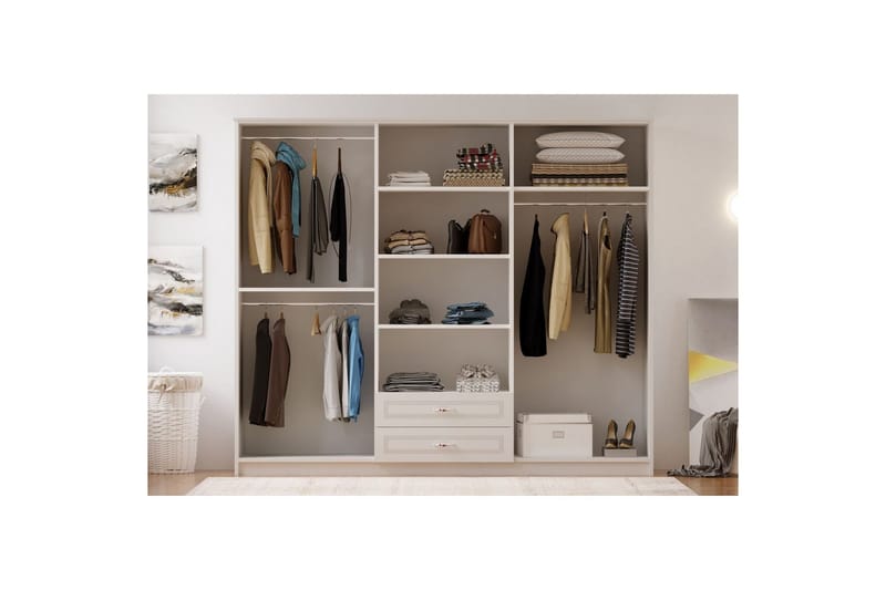 Travric Garderobe 210x180 cm - Matt Hvit - Oppbevaring - Klesoppbevaring - Garderober & garderobesystem