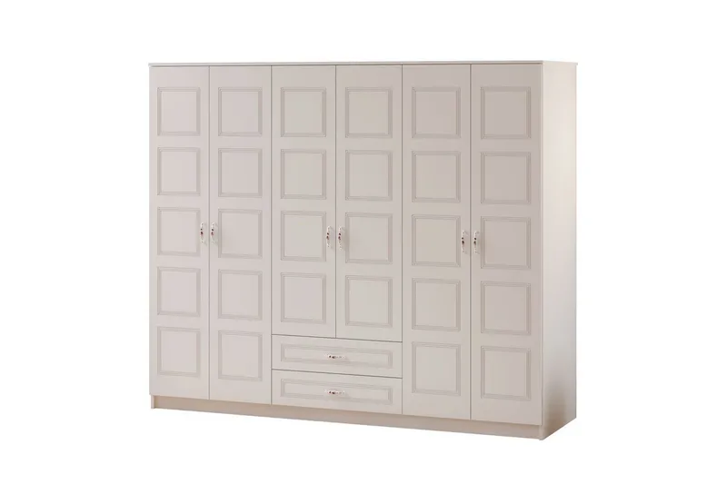 Travric Garderobe 210x180 cm, Matt Hvit