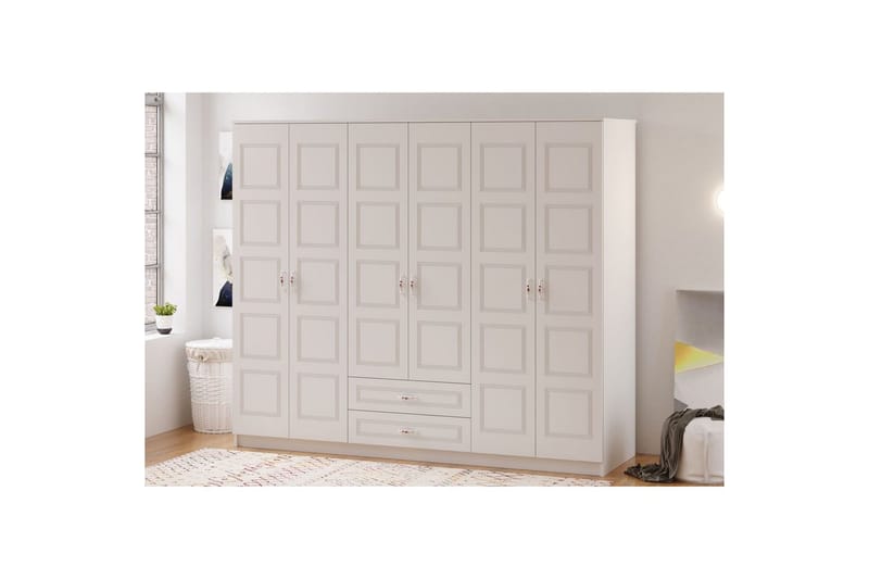 Travric Garderobe 210x180 cm - Matt Hvit - Oppbevaring - Klesoppbevaring - Garderober & garderobesystem