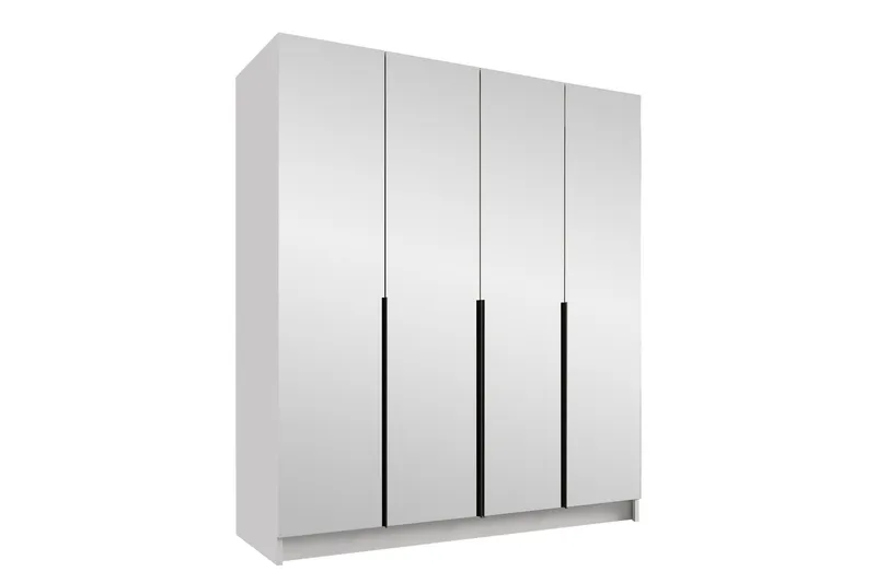 Vadstena Garderob med Speil 200 cm - Hvit/Svart - Oppbevaring - Klesoppbevaring - Garderober & garderobesystem