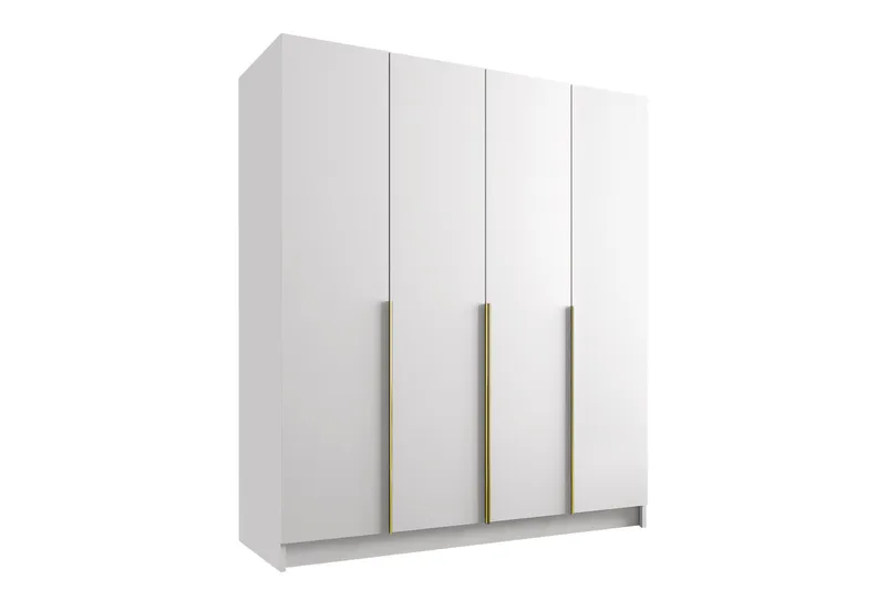 Vadstena Garderobe 200 cm - Hvit/Gull - Oppbevaring - Klesoppbevaring - Garderober & garderobesystem