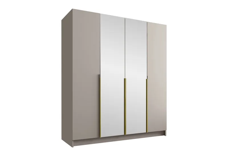 Vadstena Garderobe med Speil 200 cm, Kashmir/Gull