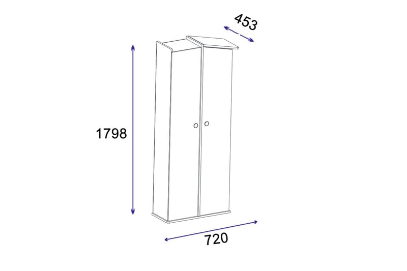 Valerin Garderobe 72x179,8 cm - Brun/Antrasitt - Oppbevaring - Klesoppbevaring - Garderober & garderobesystem