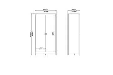 Vallvidera Garderobe 102,3x199 cm - Svart - Oppbevaring - Klesoppbevaring - Garderober & garderobesystem