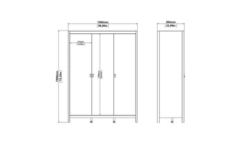 Vallvidera Garderobe 150x199 cm - Svart - Oppbevaring - Klesoppbevaring - Garderober & garderobesystem