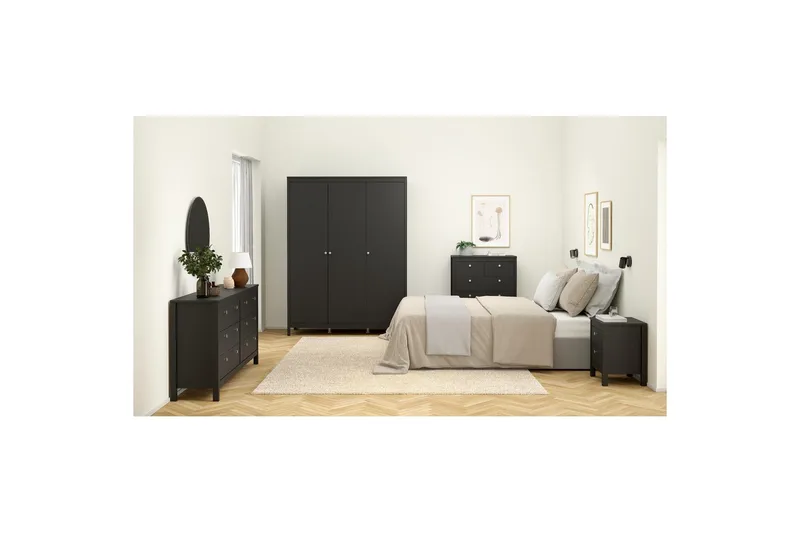 Vallvidera Garderobe 150x199 cm - Svart - Oppbevaring - Klesoppbevaring - Garderober & garderobesystem