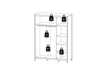 Vallvidera Garderobe 150x199 cm - Svart - Oppbevaring - Klesoppbevaring - Garderober & garderobesystem
