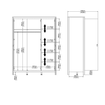 Vallvidera Garderobe med 3 dører 150x199 cm - Oppbevaring - Klesoppbevaring - Garderober & garderobesystem - Garderobeskap & klesskap