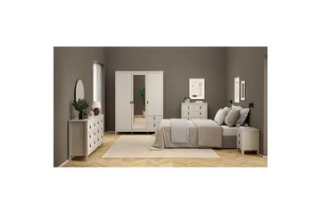 Vallvidera Garderobe med Speil 150x199 cm - Beige - Oppbevaring - Klesoppbevaring - Garderober & garderobesystem