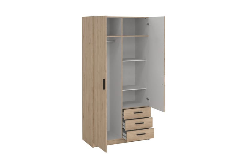 Vandana Garderobe 99x200 cm - Brun - Oppbevaring - Klesoppbevaring - Garderober & garderobesystem