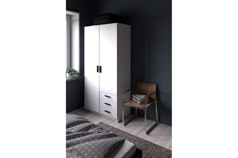 Vandana Garderobe 99x200 cm - Hvit - Oppbevaring - Klesoppbevaring - Garderober & garderobesystem