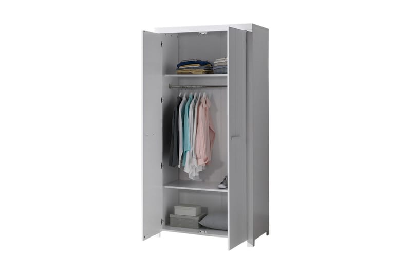 Vandeveer Garderobe 2 Dører - Hvit - Oppbevaring - Klesoppbevaring - Garderober & garderobesystem
