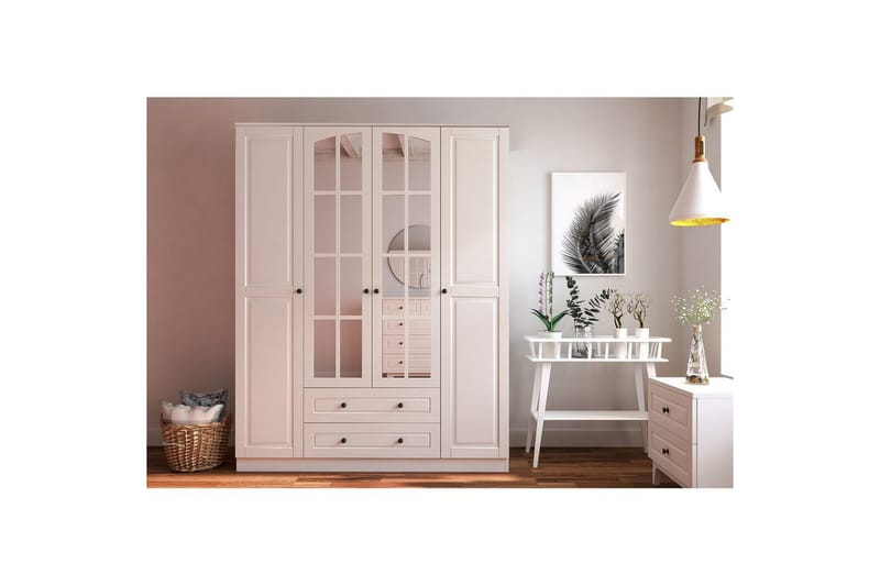 Varin Garderobe 140x210 cm - Matt Hvit - Oppbevaring - Klesoppbevaring - Garderober & garderobesystem