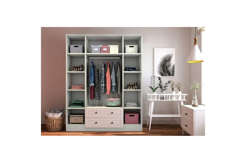 Varin Garderobe 140x210 cm - Matt Hvit - Oppbevaring - Klesoppbevaring - Garderober & garderobesystem