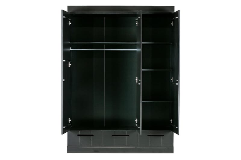 Varius Garderobe 140x53 cm 3 Dører - Furu/Svart - Oppbevaring - Klesoppbevaring - Garderober & garderobesystem