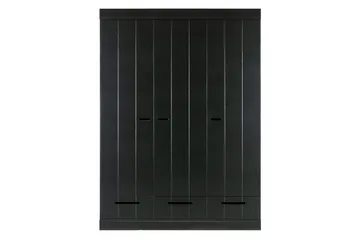 Varius Garderobe 140x53 cm 3 Dører - Furu/Svart - Oppbevaring - Klesoppbevaring - Garderober & garderobesystem