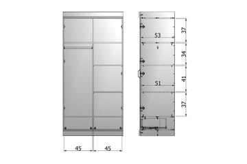 Varius Garderobe 55 cm - Svart - Oppbevaring - Klesoppbevaring - Garderober & garderobesystem - Innredning garderobe - Hylleplan til garderobe