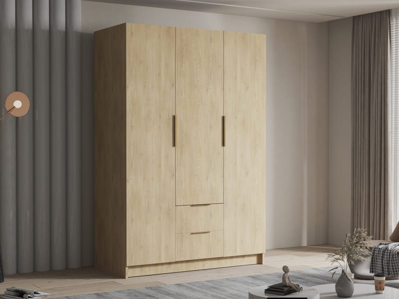 Varros Garderobeskap 150x216 cm i Mørkt Tre - Brun - Oppbevaring - Klesoppbevaring - Garderober & garderobesystem