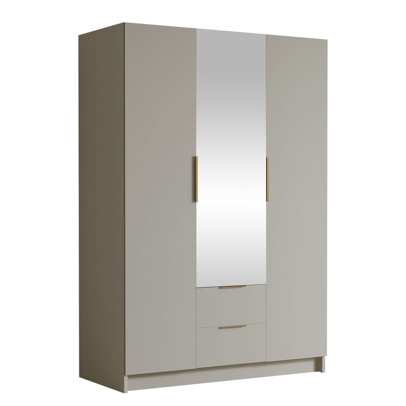 Beige Varros Garderobeskapeskap med speil 150x216 cm