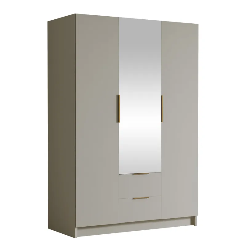 Varros Garderobeskapeskap med speil 150x216 cm - Beige - Oppbevaring - Klesoppbevaring - Garderober & garderobesystem