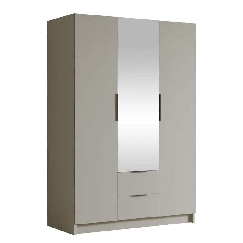 Varros Garderobeskapeskap med speil 150x216 cm, Beige