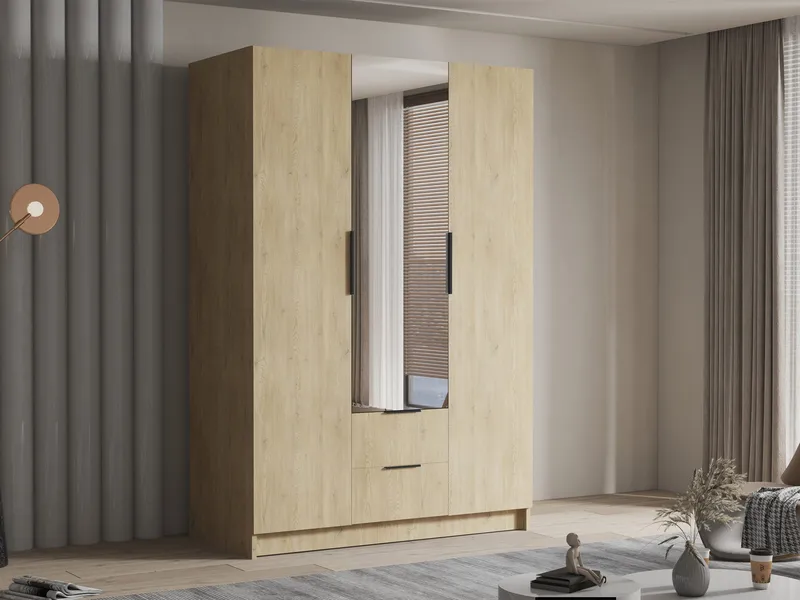 Varros Garderobeskapeskap med speil 150x216 cm - Brun - Oppbevaring - Klesoppbevaring - Garderober & garderobesystem