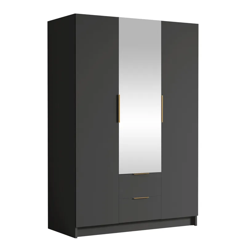 Varros Garderobeskapeskap med speil 150x216 cm, Svart