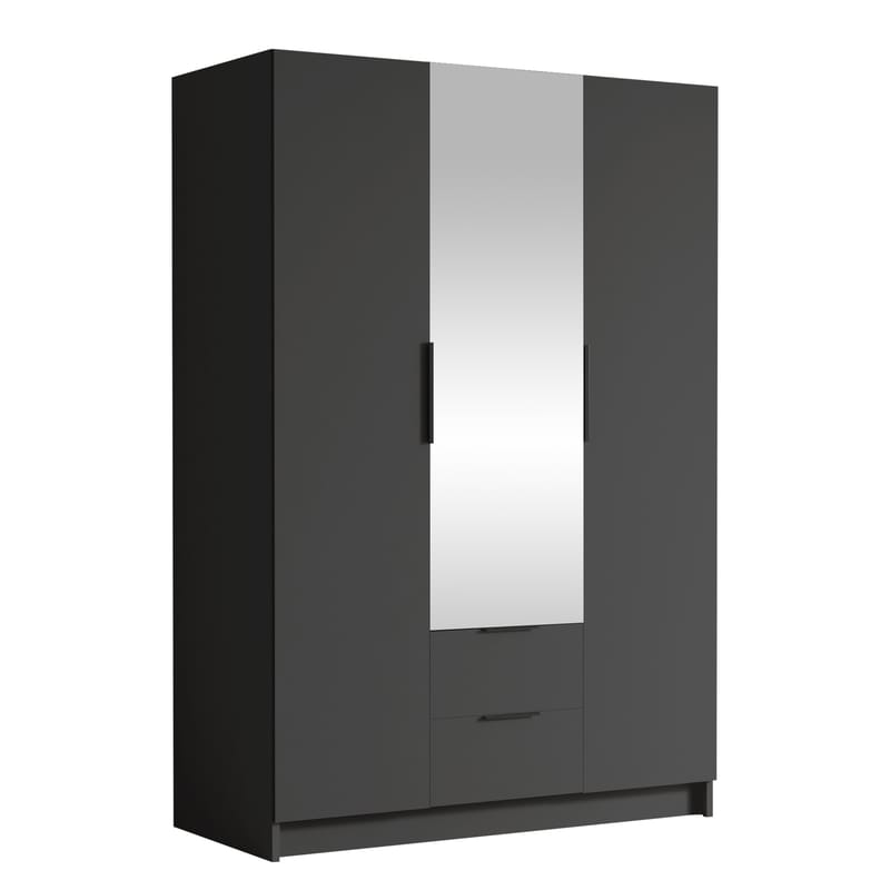 Varros Garderobeskapeskap med speil 150x216 cm - Svart - Oppbevaring - Klesoppbevaring - Garderober & garderobesystem