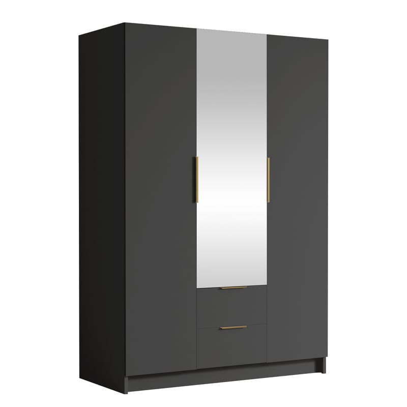 Varros Garderobeskapeskap med speil 150x216 cm - Svart - Oppbevaring - Klesoppbevaring - Garderober & garderobesystem
