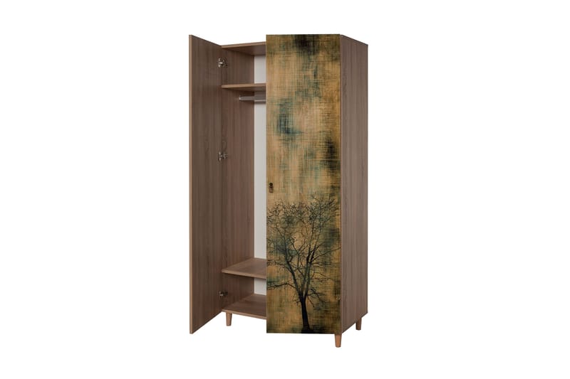Vellavie Garderobe Tresilhuett - Grønn/Brun - Oppbevaring - Klesoppbevaring - Garderober & garderobesystem