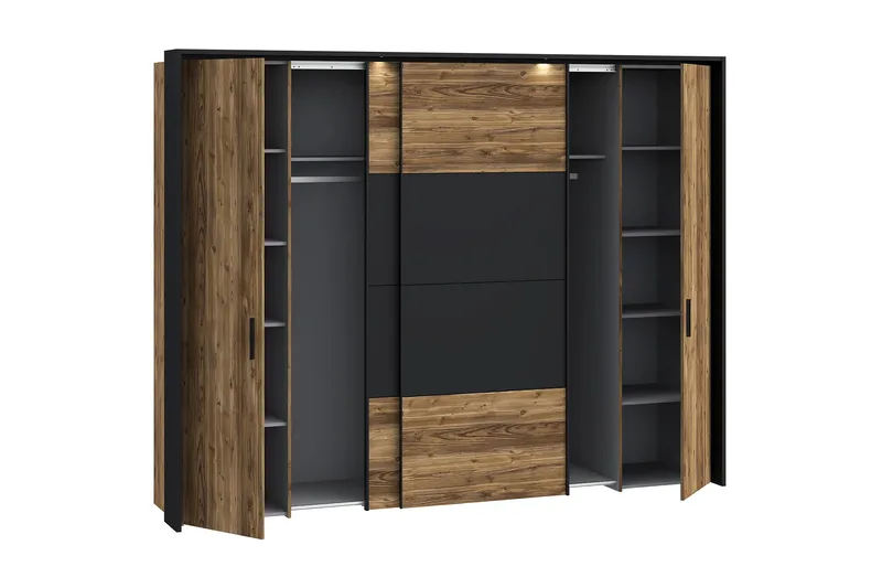 Vergina Garderobe 62x280 cm - Brun/Svart - Oppbevaring - Klesoppbevaring - Garderober & garderobesystem
