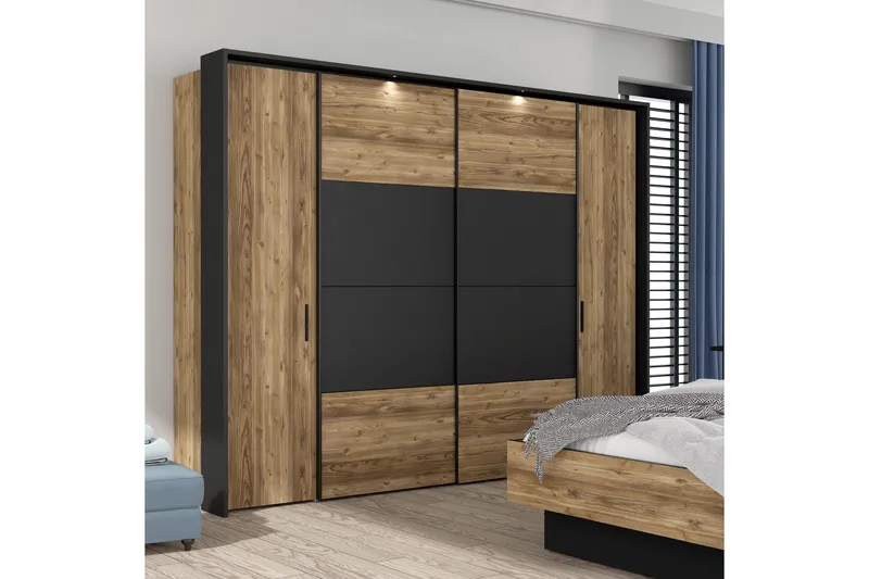 Vergina Garderobe 62x280 cm - Brun/Svart - Oppbevaring - Klesoppbevaring - Garderober & garderobesystem