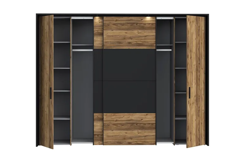 Vergina Garderobe 62x280 cm - Brun/Svart - Oppbevaring - Klesoppbevaring - Garderober & garderobesystem