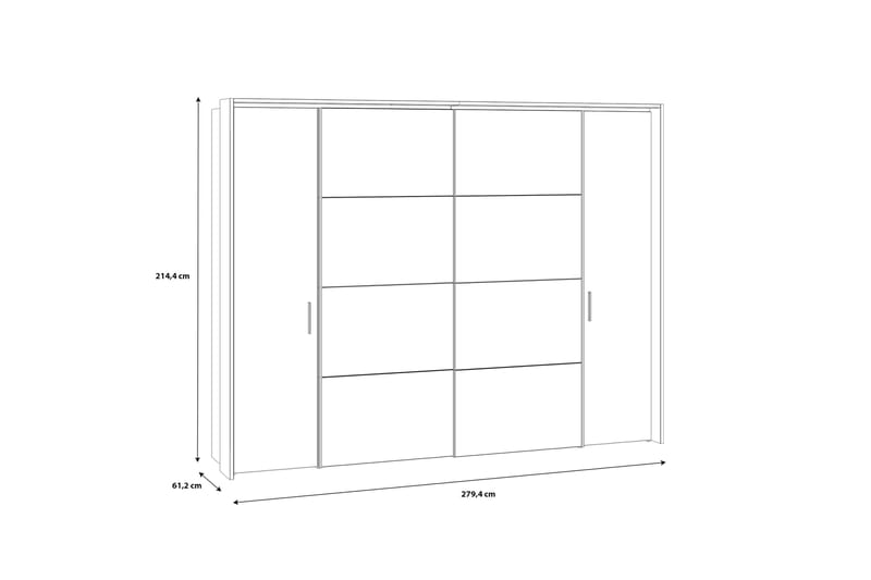 Vergina Garderobe 62x280 cm - Brun/Svart - Oppbevaring - Klesoppbevaring - Garderober & garderobesystem