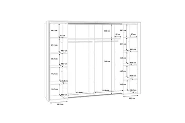 Vergina Garderobe 62x280 cm - Brun/Svart - Oppbevaring - Klesoppbevaring - Garderober & garderobesystem