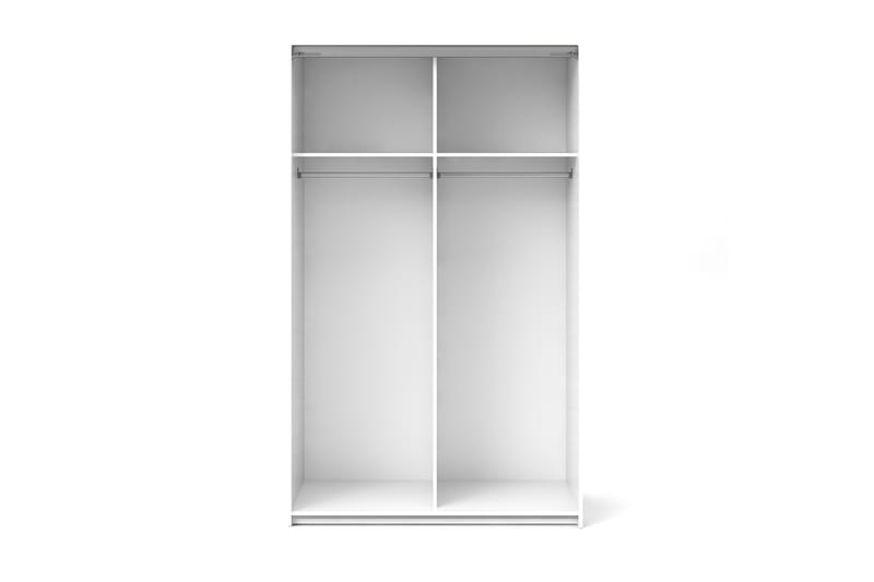 Verona Garderob 122 cm 2 Skyvedører 2 Hyller 2 Stenger - Hvit - Oppbevaring - Klesoppbevaring - Garderober & garderobesystem