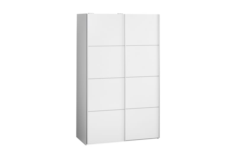 Verona Garderob 122 cm 2 Skyvedører 2 Hyller 2 Stenger - Hvit - Oppbevaring - Klesoppbevaring - Garderober & garderobesystem