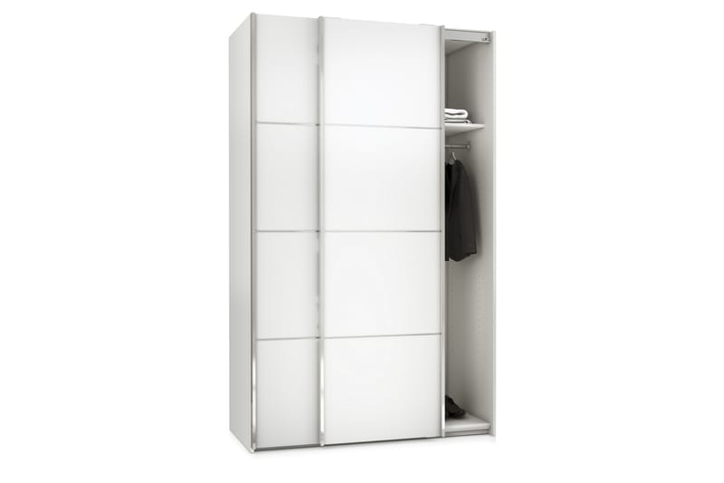 Verona Garderob 122 cm 2 Skyvedører 2 Hyller 2 Stenger - Hvit - Oppbevaring - Klesoppbevaring - Garderober & garderobesystem