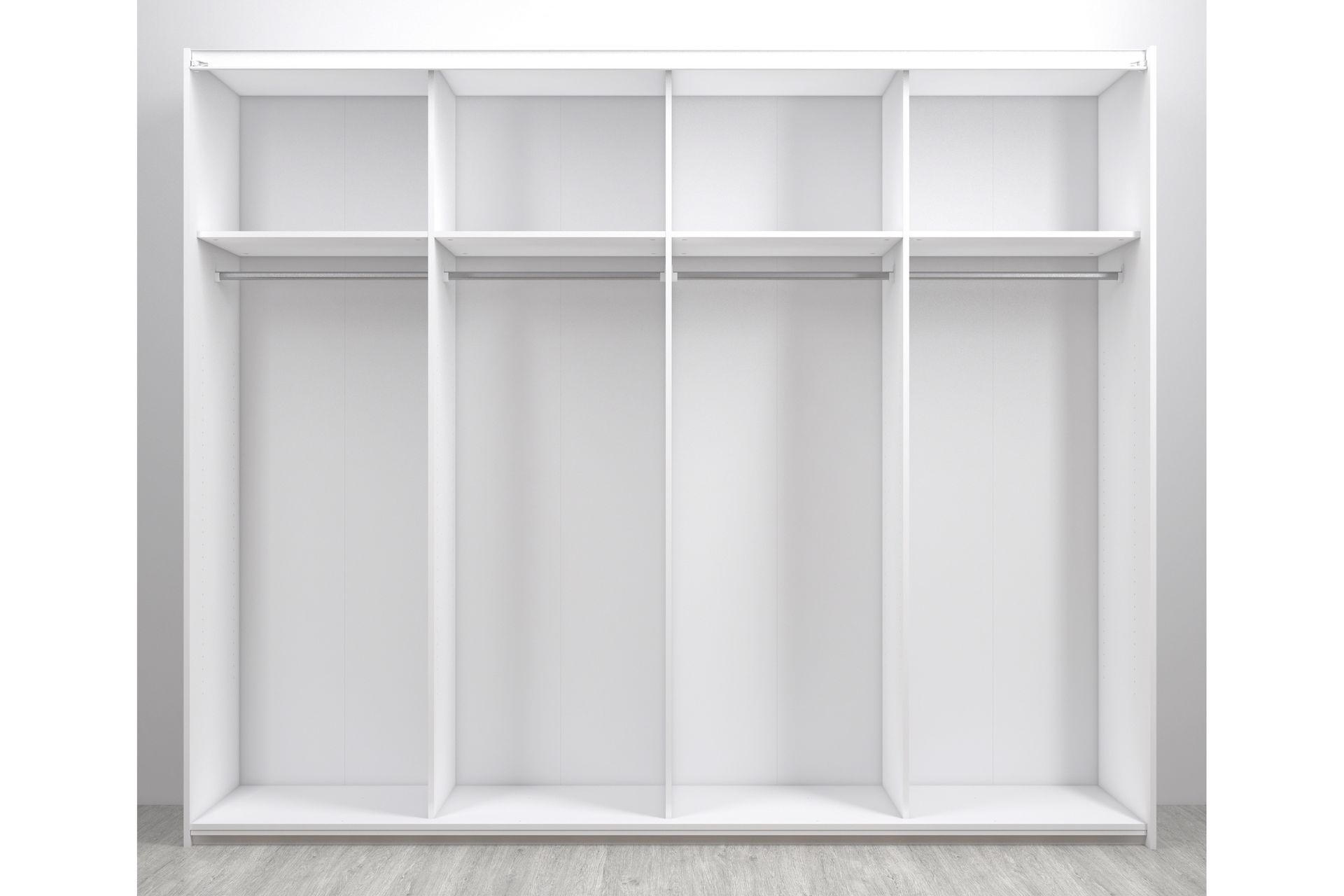 Verona Garderob 242 cm 2 Skyvedører 4 Hyller 4 Stenger - Hvit/Brun - Oppbevaring - Klesoppbevaring - Garderober & garderobesystem