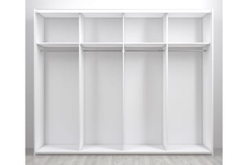 Verona Garderob 242 cm 2 Skyvedører 4 Hyller 4 Stenger - Hvit/Brun - Oppbevaring - Klesoppbevaring - Garderober & garderobesystem