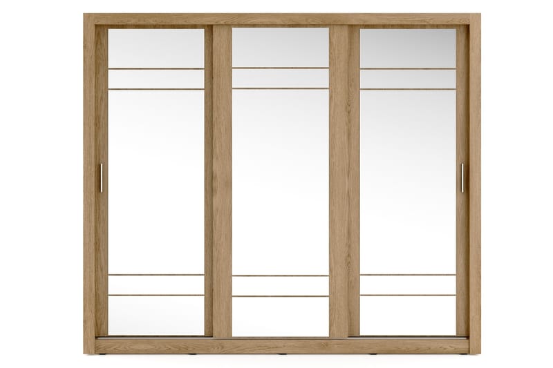 Vesper Garderobe 250 cm 3 Skyvedører - Eik - Oppbevaring - Klesoppbevaring - Garderober & garderobesystem