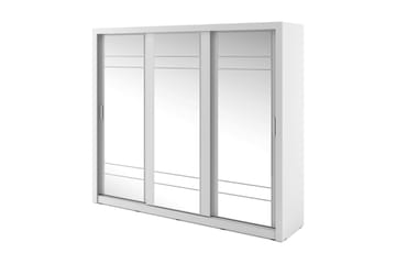 Vesper Garderobe 250 cm 3 Skyvedører - Hvit - Oppbevaring - Klesoppbevaring - Garderober & garderobesystem