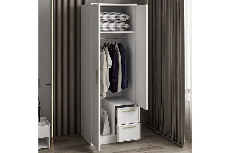 Vespera Garderobe 60x171,8 cm - Hvit - Oppbevaring - Klesoppbevaring - Garderober & garderobesystem