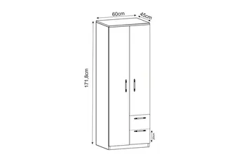 Vespera Garderobe 60x171,8 cm - Hvit - Oppbevaring - Klesoppbevaring - Garderober & garderobesystem