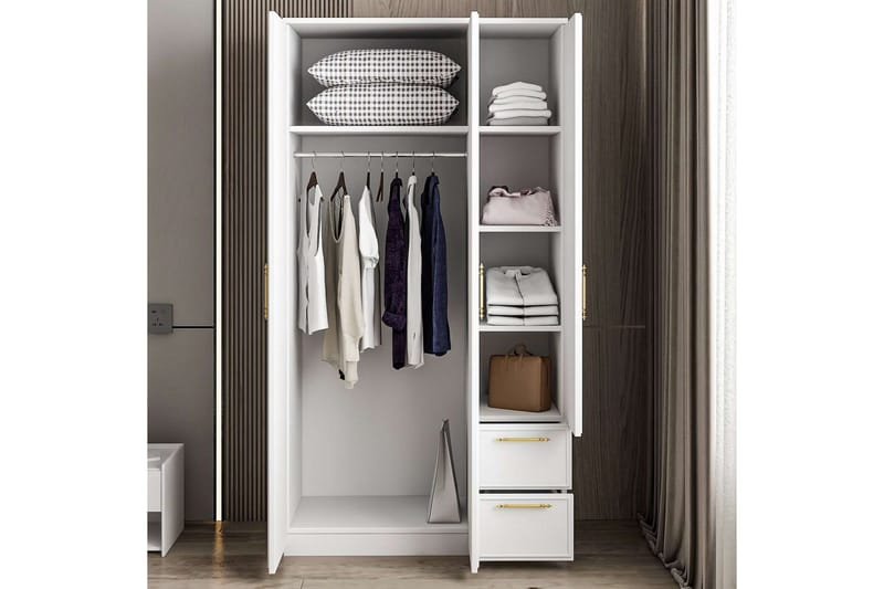 Vespera Garderobe 90x171,8 cm - Hvit - Oppbevaring - Klesoppbevaring - Garderober & garderobesystem