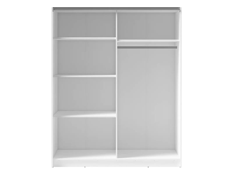 Veylan Garderobeskap med speil 201x199 cm - hvit - Oppbevaring - Klesoppbevaring - Garderober & garderobesystem