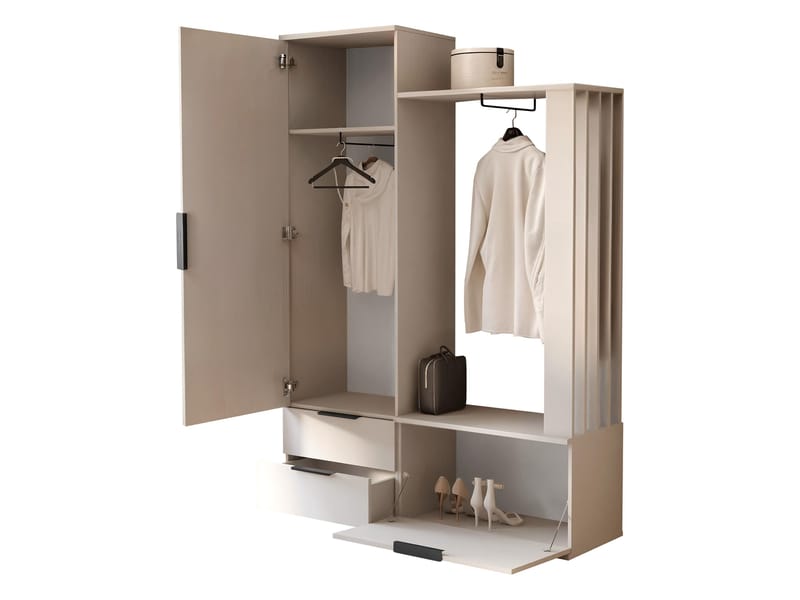 View hallmøbel 140 cm - beige - Møbler - Gangmøbler - Møbelsett til gang & entre