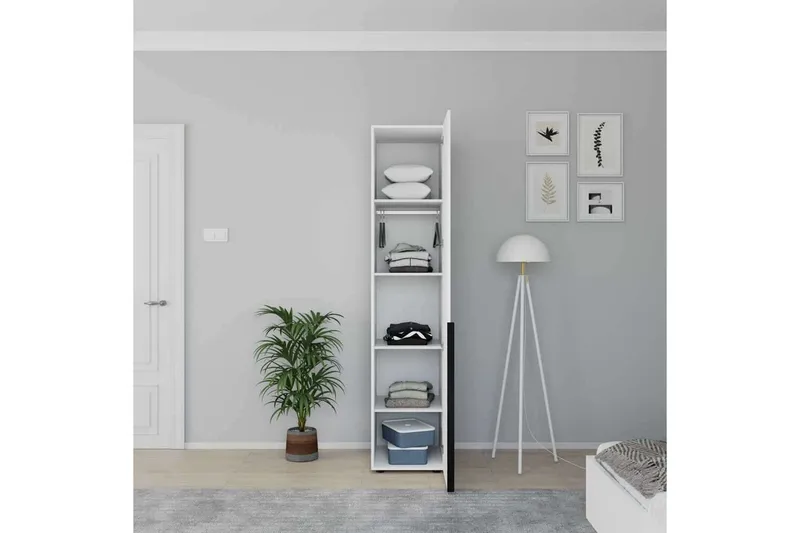 Vornic Garderobe 45x210 cm - Hvit - Oppbevaring - Klesoppbevaring - Garderober & garderobesystem