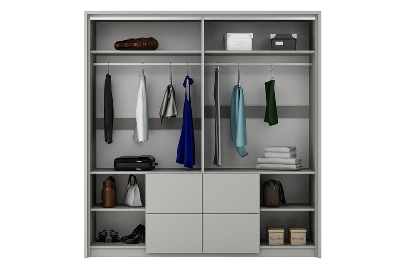 Wedena Garderobe 208 cm - Hvit - Garderober & garderobesystem - Garderobeskap & klesskap