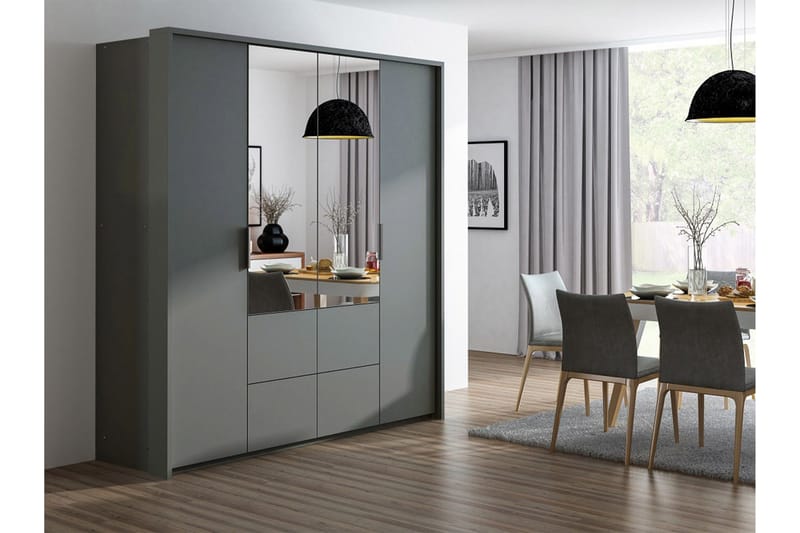 Wedena Garderobeskap 208 cm - Grå - Oppbevaring - Klesoppbevaring - Garderober & garderobesystem